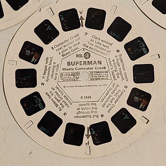 VINTAGE Superman Meets Computer Crook View Master Reels lot of 3 1970 - Picture 3 of 6